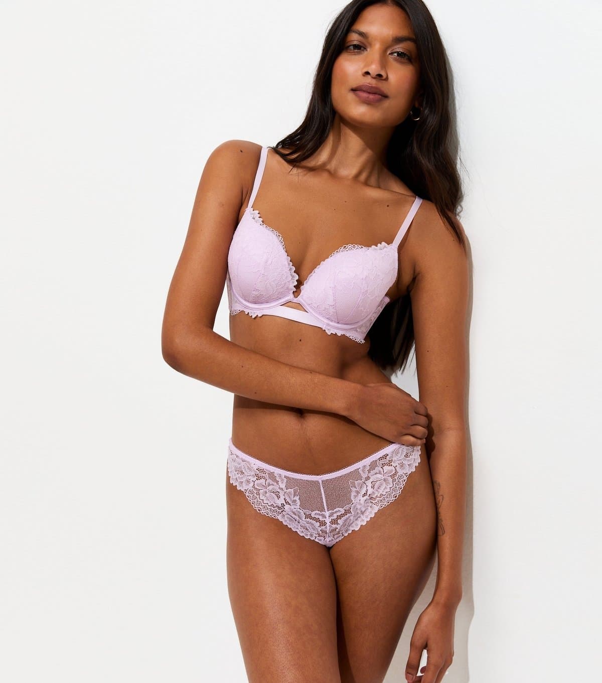 New Look Women's Lilac Lace Thong New Look