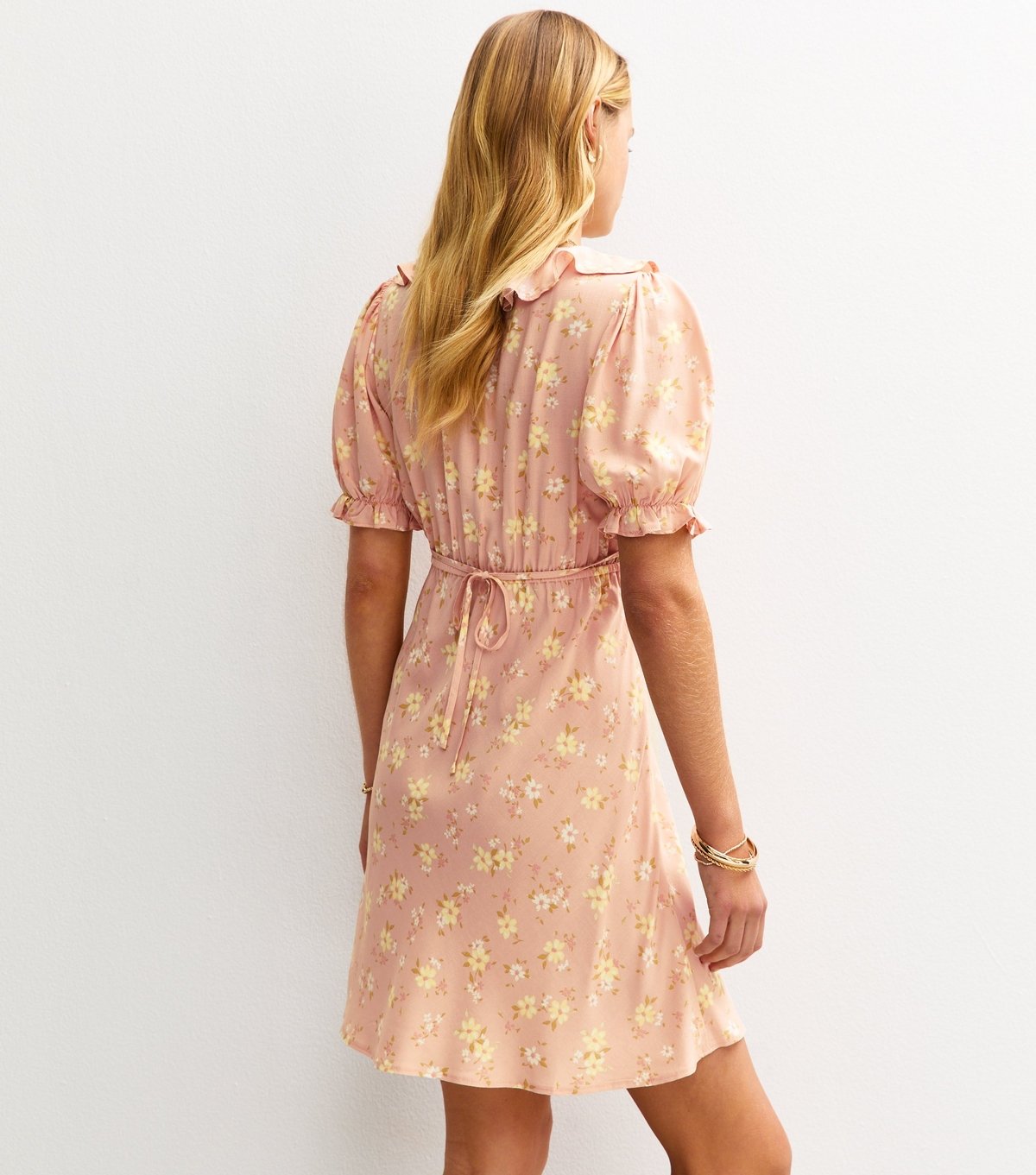 New Look Women's Pink Floral Print Ruffle Mini Dress New Look - 4