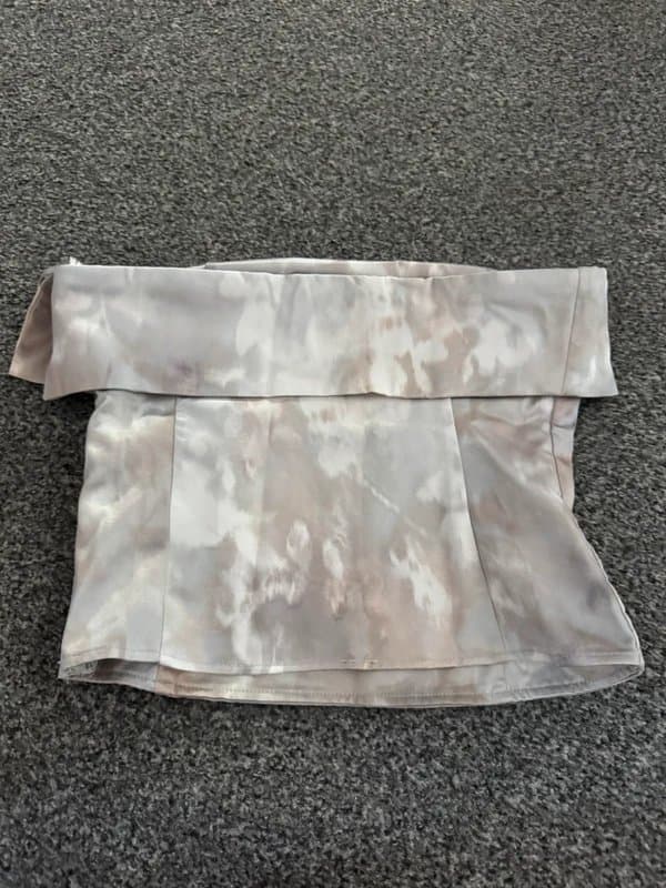 Bershka Satin tube top with turn down trim