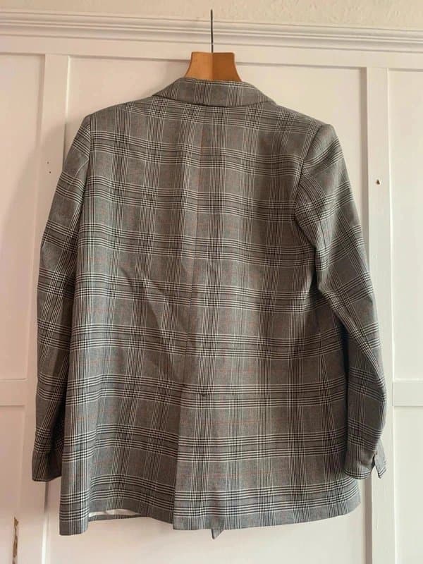 Zara Zara 12 dogtooth blazer beige black rust double breasted Womens
