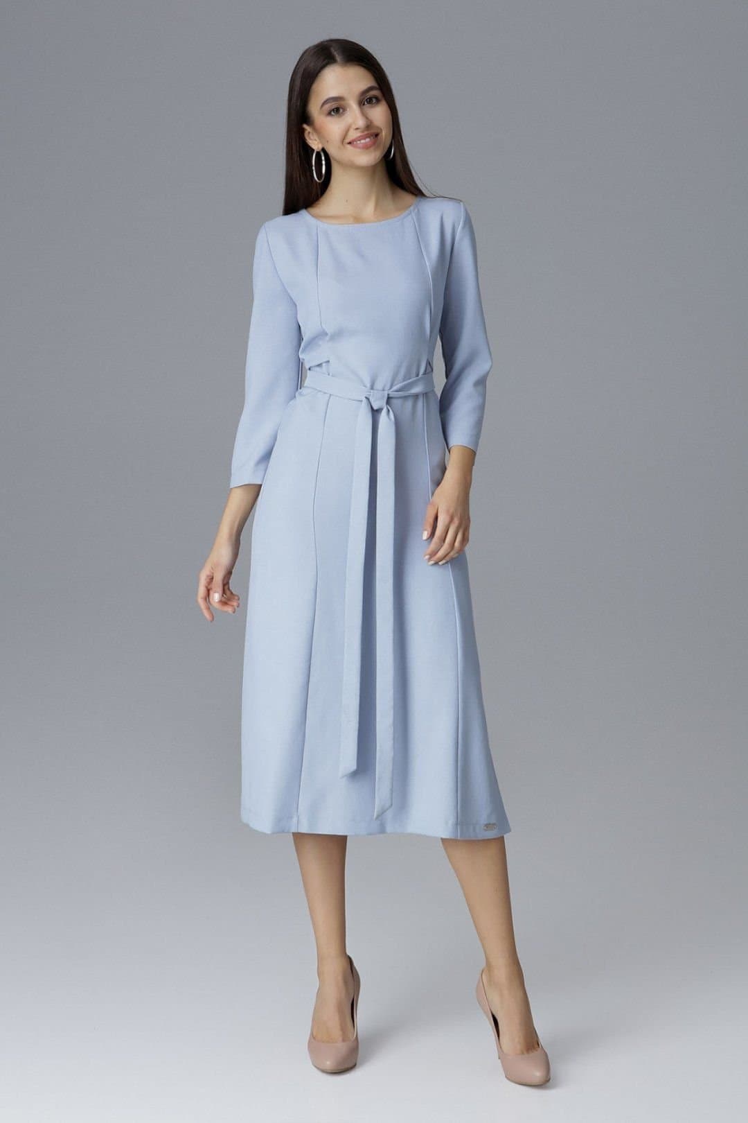 Love Lace Love Lace Women's Cocktail Dress With Tied Waist & Side Slits in Blue