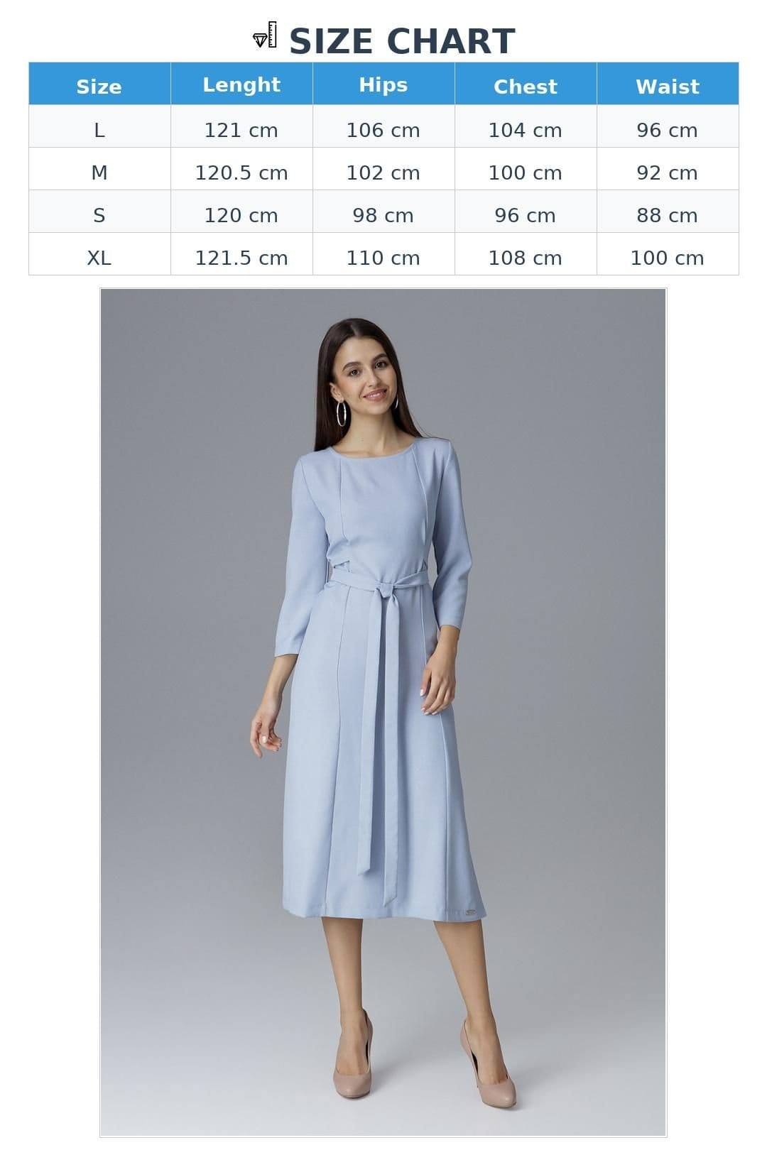 Love Lace Love Lace Women's Cocktail Dress With Tied Waist & Side Slits in Blue - 4