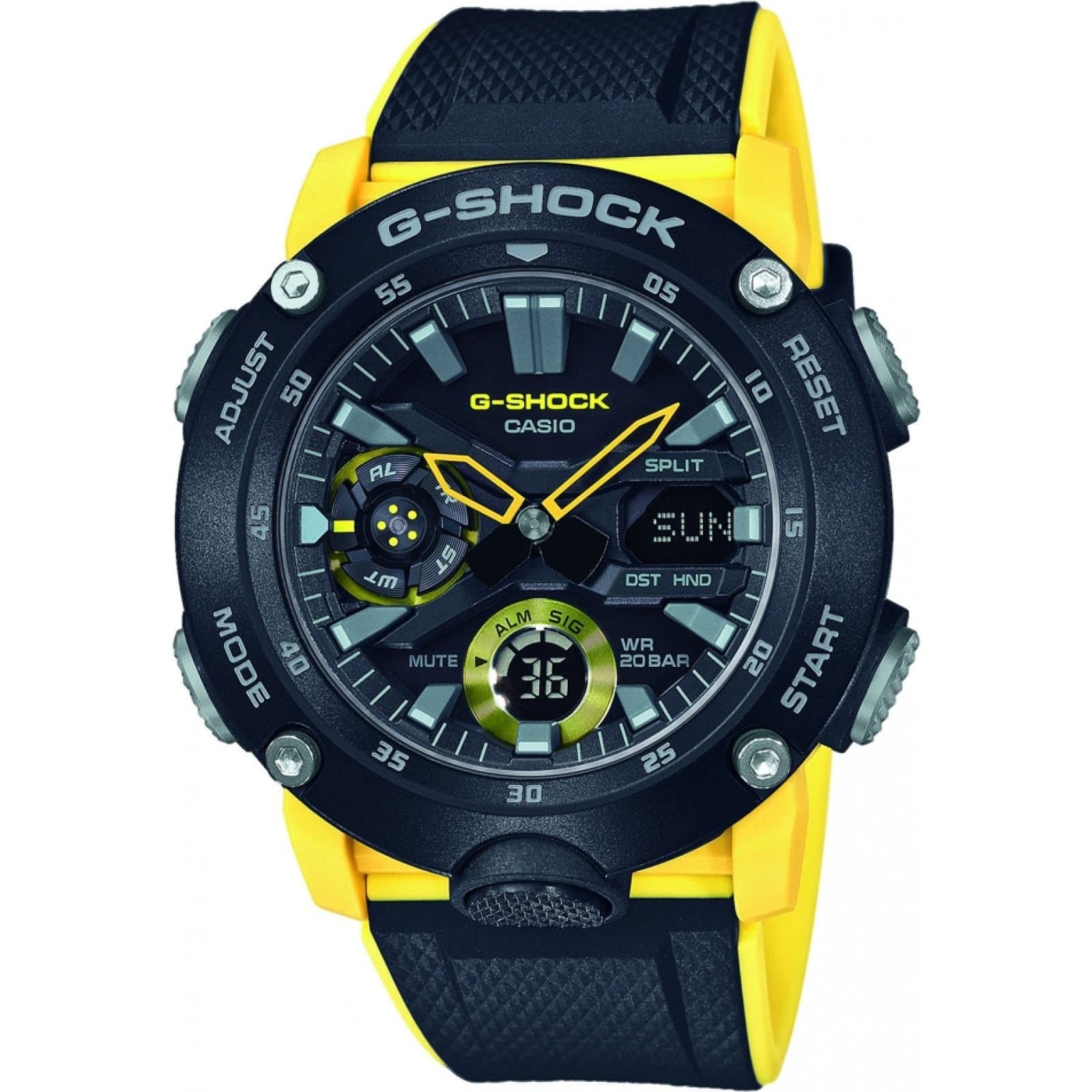 Casio Casio Men's GA-2000-1A9ER G-Shock 49mm Quartz Watch in Yellow