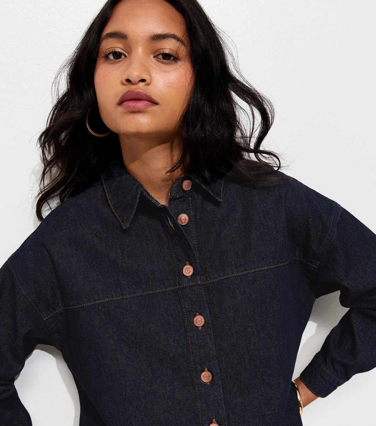 New Look Women's Blue Long Sleeve Oversized Denim Shirt New Look - 2