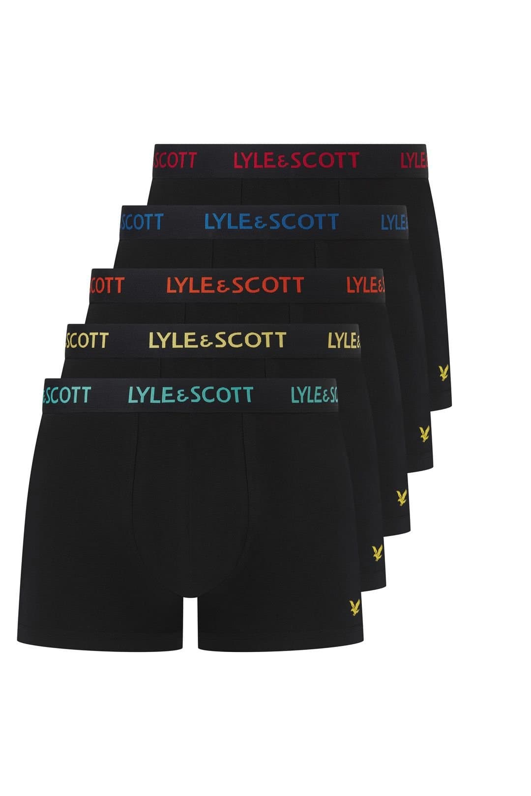 Lyle & Scott Lyle & Scott Men's Miller 5 Pack Underwear Black Multi Text Waistband