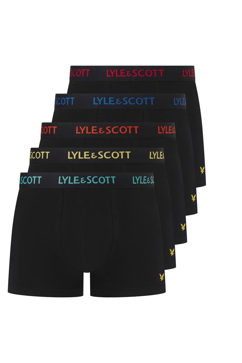 Lyle & Scott Lyle & Scott Men's Miller 5 Pack Underwear Black Multi Text Waistband - 2