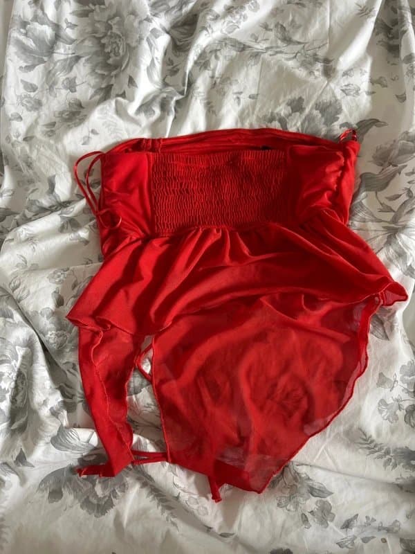 New Look Red strapless tulle top