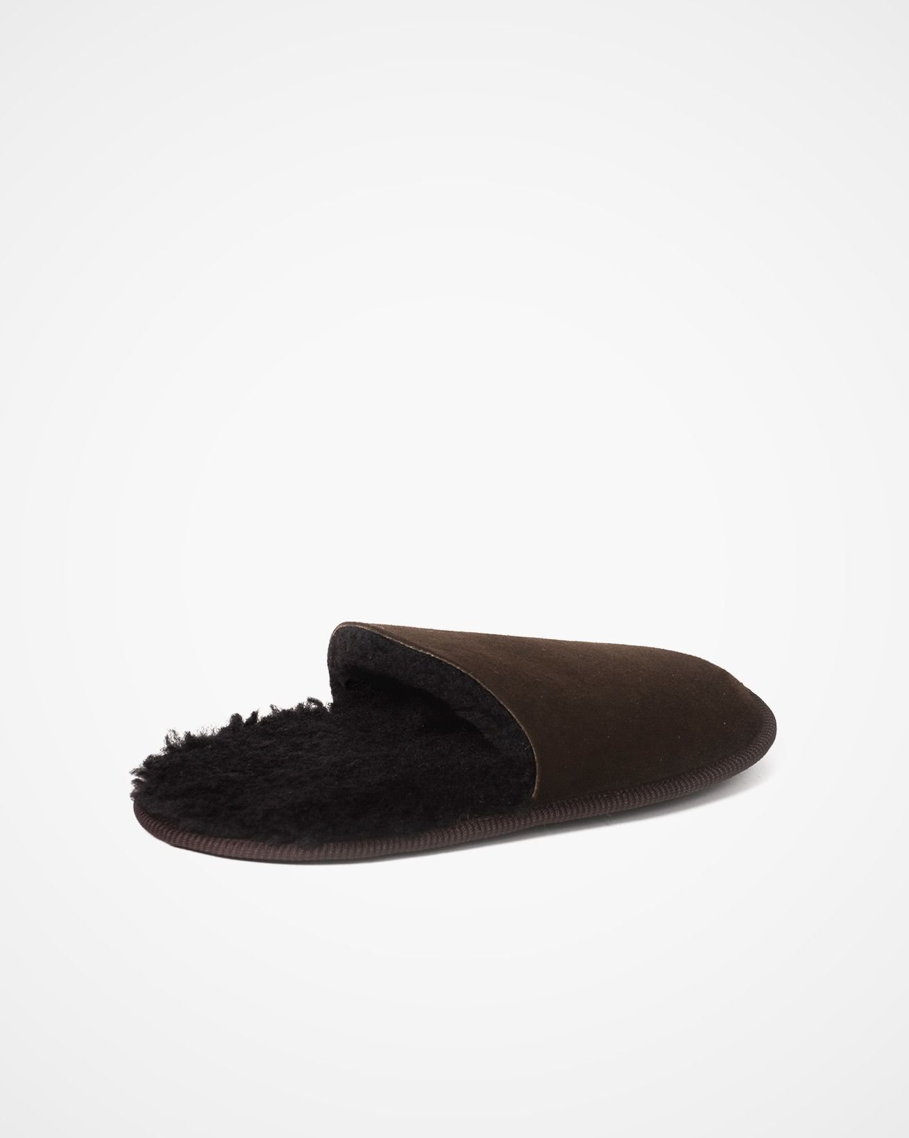 Celtic & Co Celtic & Co Women's Sheepskin Scuff Slippers in Dark Brown - 2