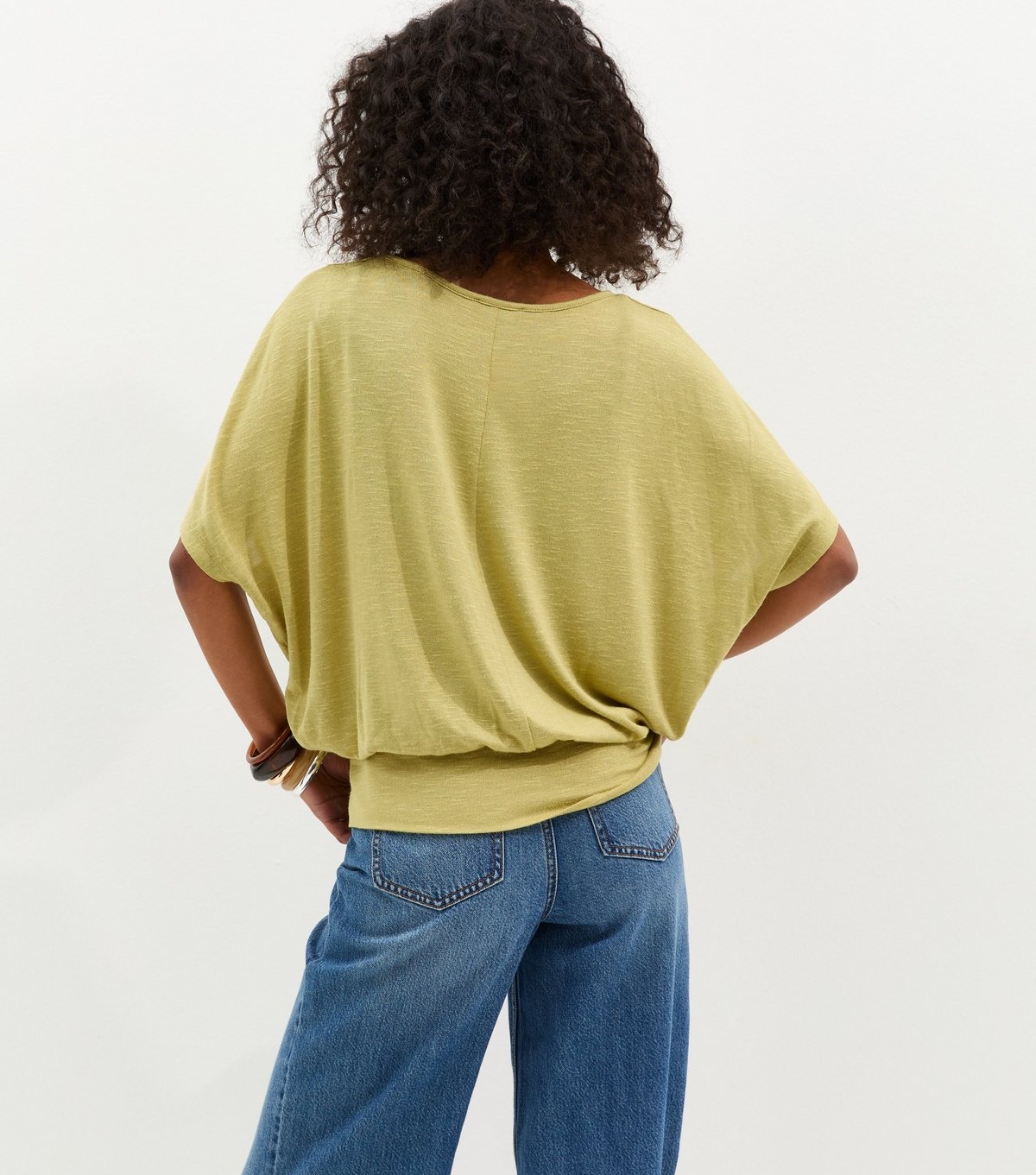 New Look Women's Green Soft Touch Slub Batwing T-Shirt New Look - 4