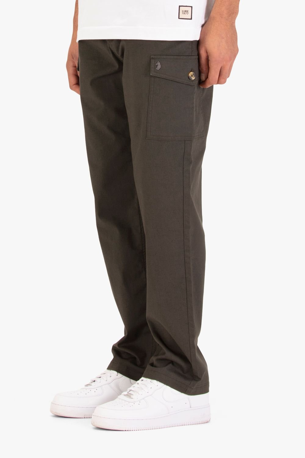 Luke 1977 Luke 1977 Men's Relaxed Future Cargo Trousers in Green - 3