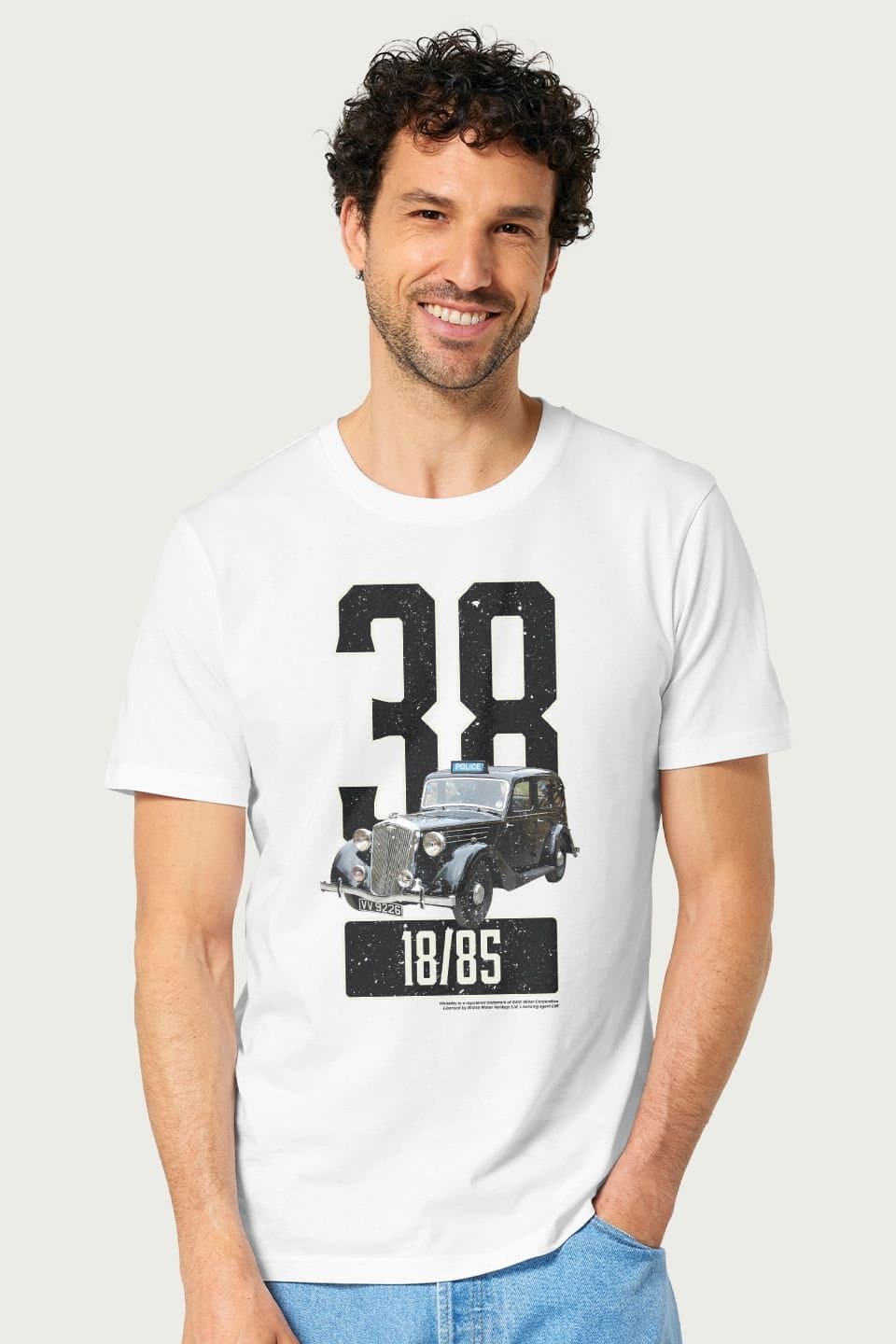 Wolseley Wolseley Men's 18-85 Series II Saloon 1938 British Motor Heritage T-Shirt in White