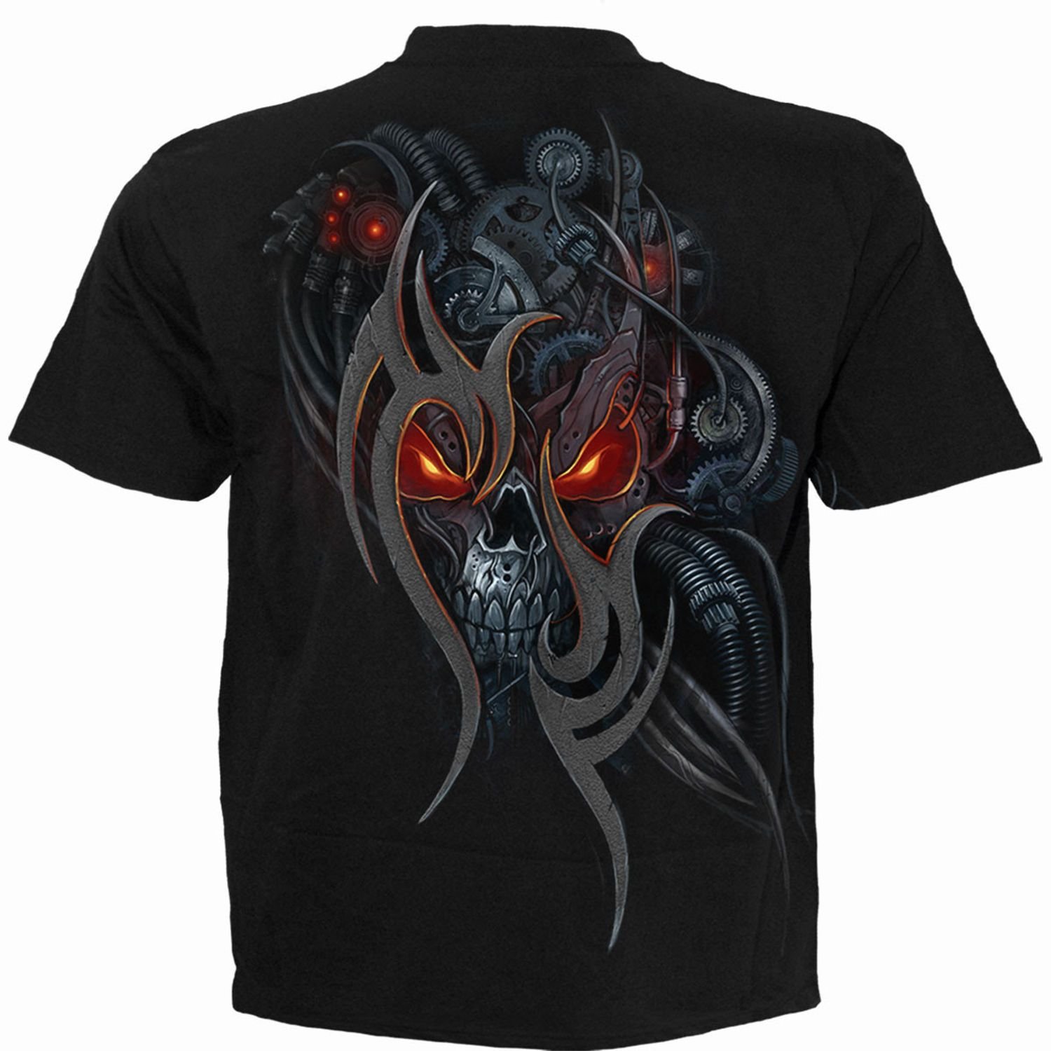 Spiral Direct Spiral Direct Men's Steampunk Skull Back Print T-Shirt in Black - 2