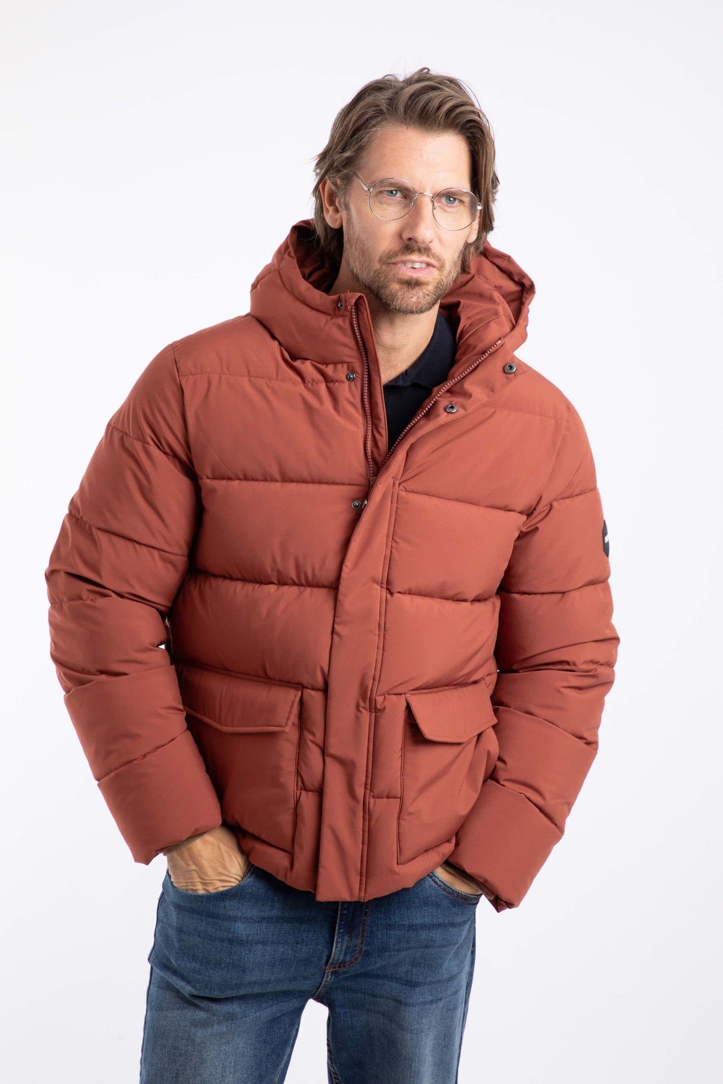 Weird Fish Weird Fish Men's Calderwood Heavy Weight Padded Jacket in Brown