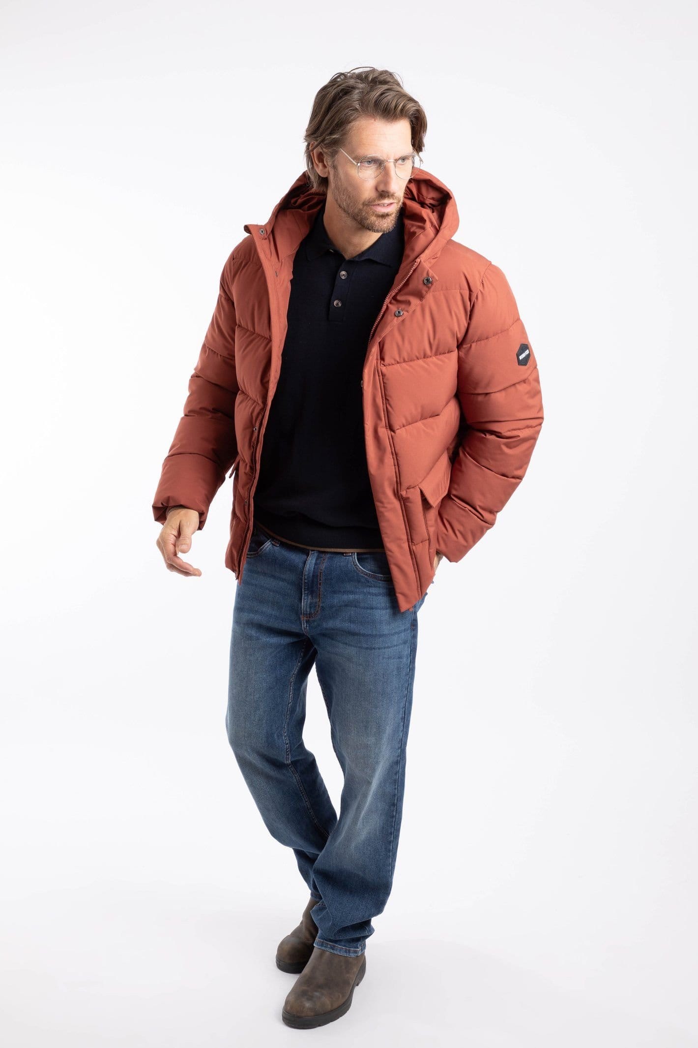 Weird Fish Weird Fish Men's Calderwood Heavy Weight Padded Jacket in Brown - 4