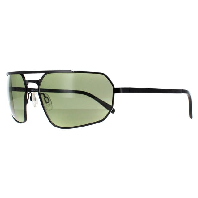 Serengeti Serengeti Men's Rectangle Shiny Black Transparent Layer Mineral Polarized 555nm Green Hinkley - 2