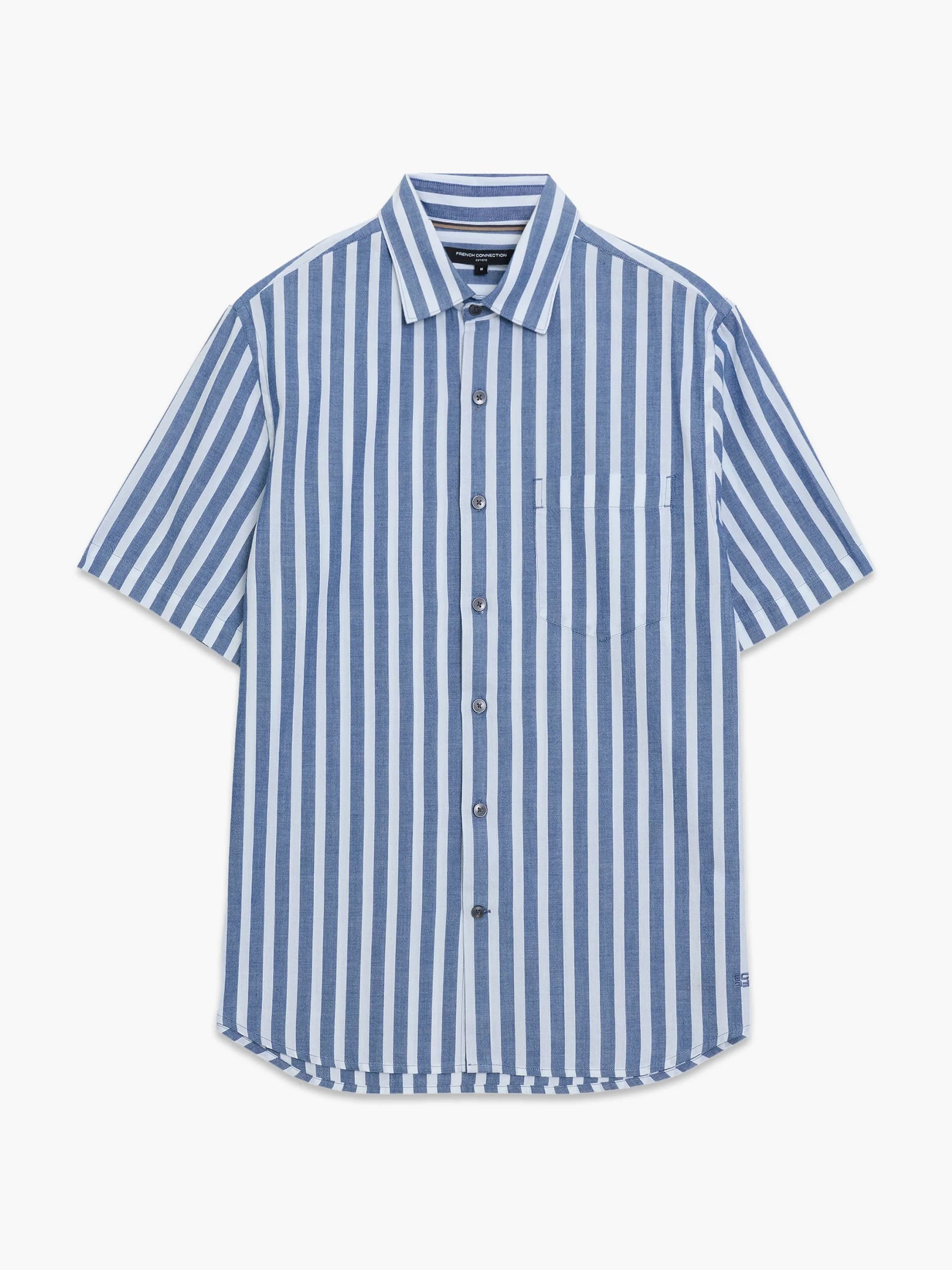 French Connection Short Sleeve Striped Shirt Blue/White