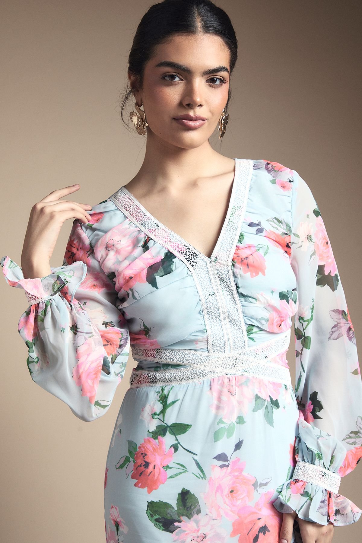 Oasis Oasis Women's Tiered Bias Midi Dress in Pale Blue - 4