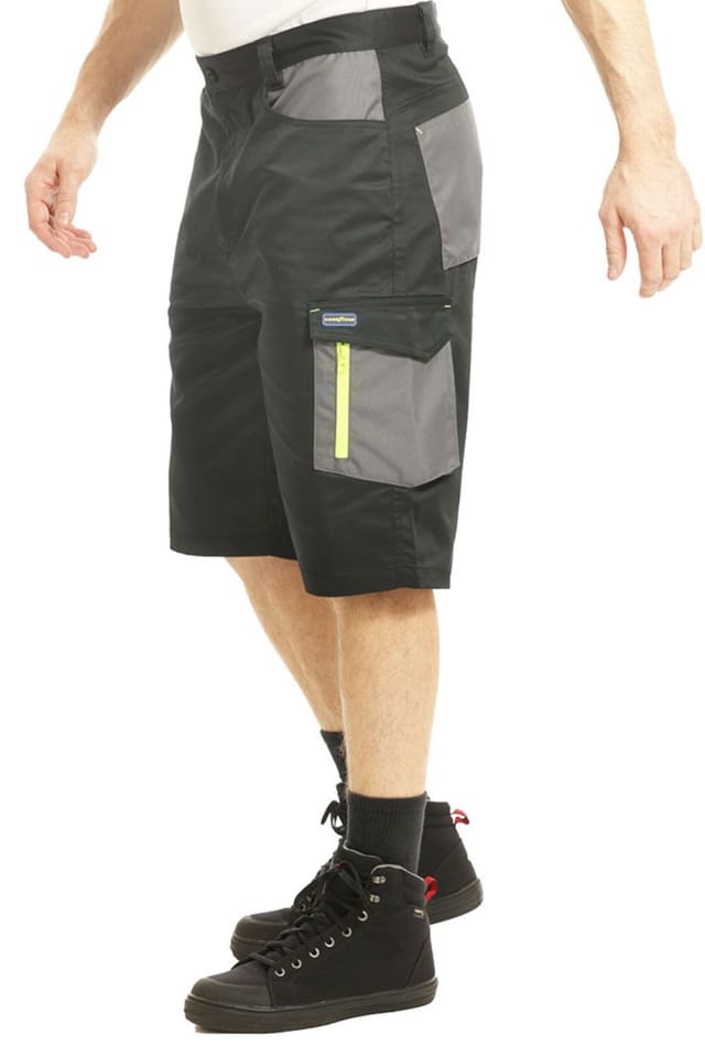 Goodyear Goodyear Men's Multi Pocket Stretch Work Cargo Shorts in Black - 2