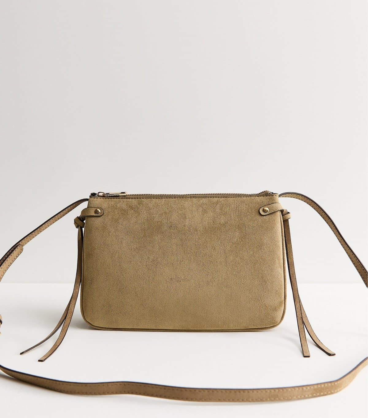 New Look New Look Mink Faux Suede Crossbody Bag