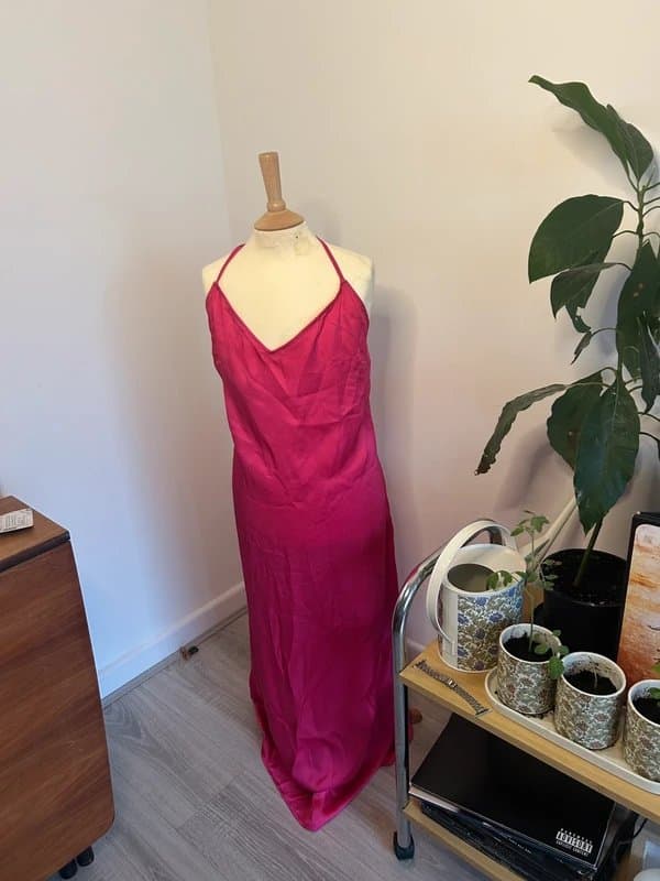 Bershka Bershka pink satin slip dress