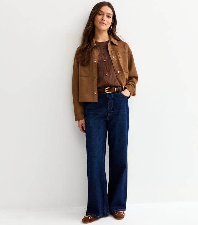 New Look Women's Petite Tan Faux Suede Shacket New Look - 3