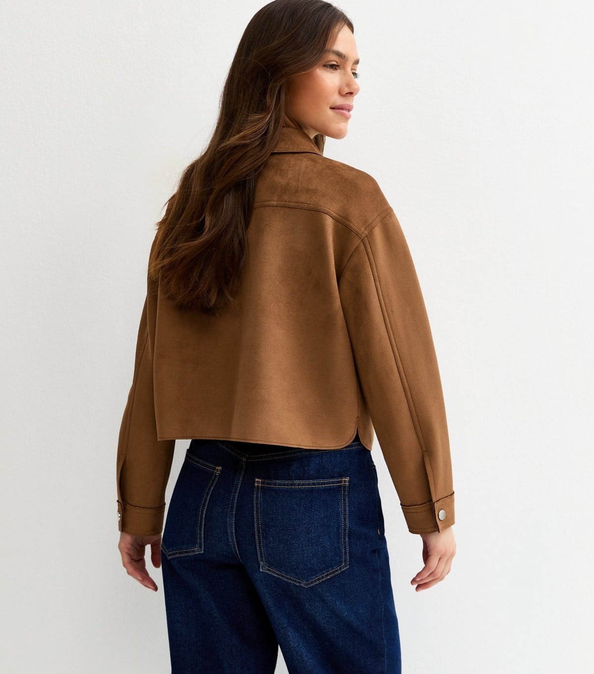 New Look Women's Petite Tan Faux Suede Shacket New Look - 4