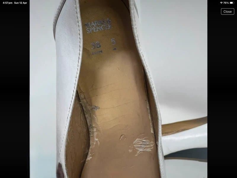 Marks & Spencer White Leather Horsebit Wedge Loafers | Size 5 (EU 38)