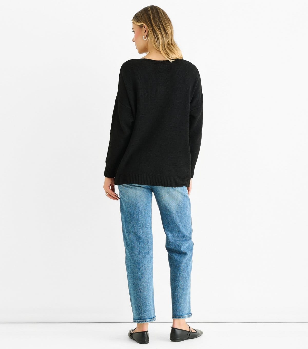 Gini London Women's Black Flower Pattern Knit Jumper Gini London New Look - 4