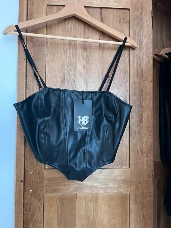 ASOS Corset style leather crop top