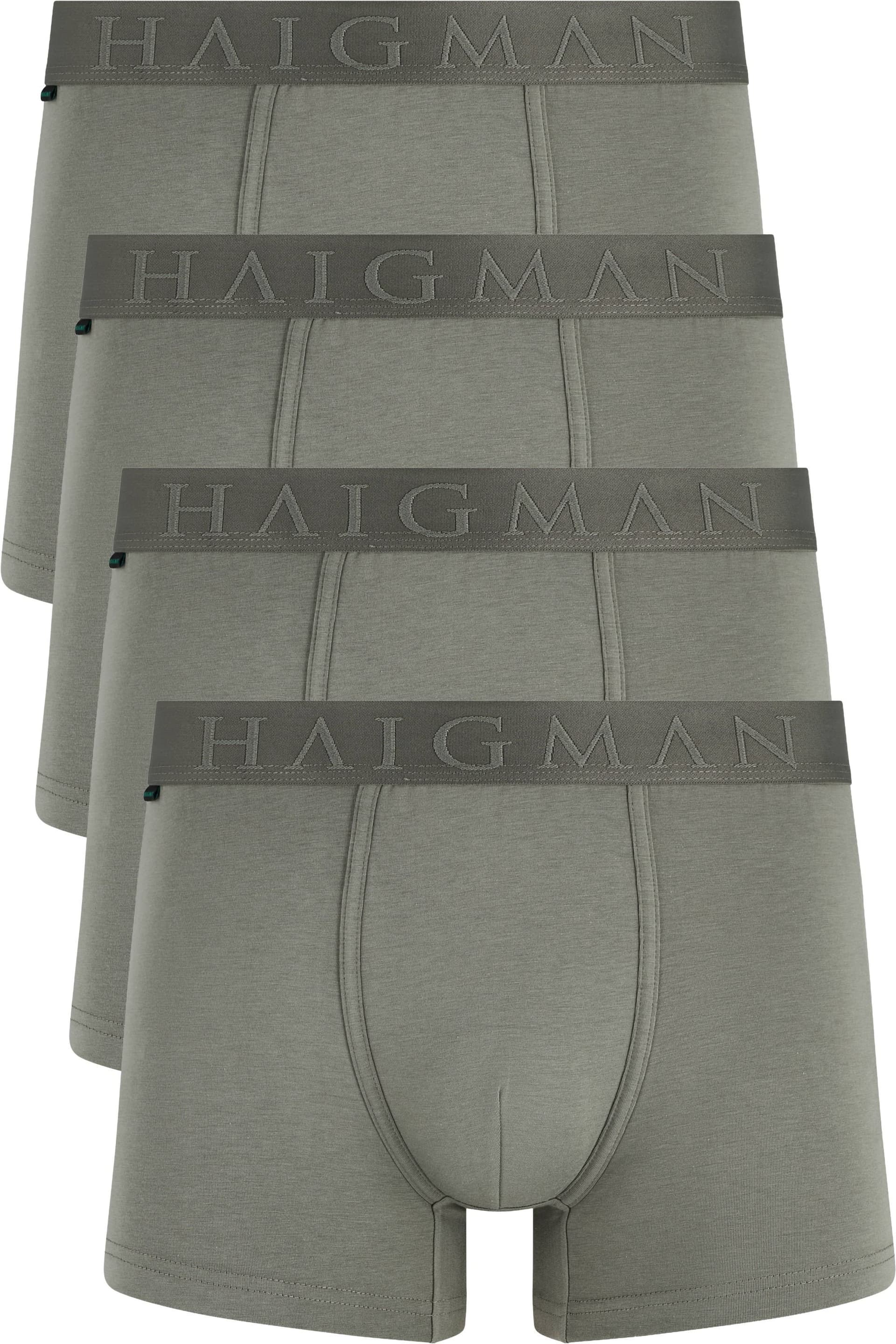 Haigman Haigman Men's Men's 4 Pack Bamboo Cotton Soft Stretch Boxer Trunks in Green