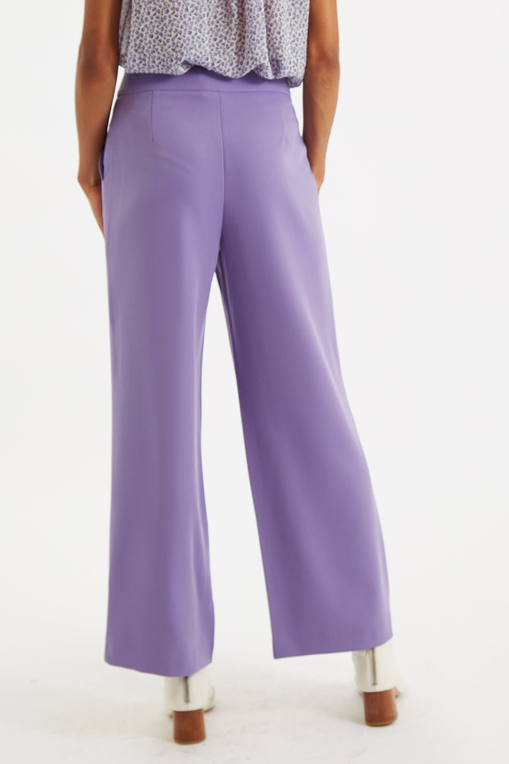 Louche Louche Women's Elina Wide Leg Trouser in Purple - 3