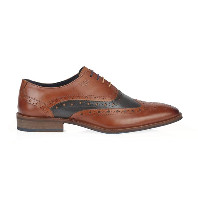 Amen Shoes Amen Shoes Men's Roscommon Leather Two Tone Brogue Shoe in Tan - 2