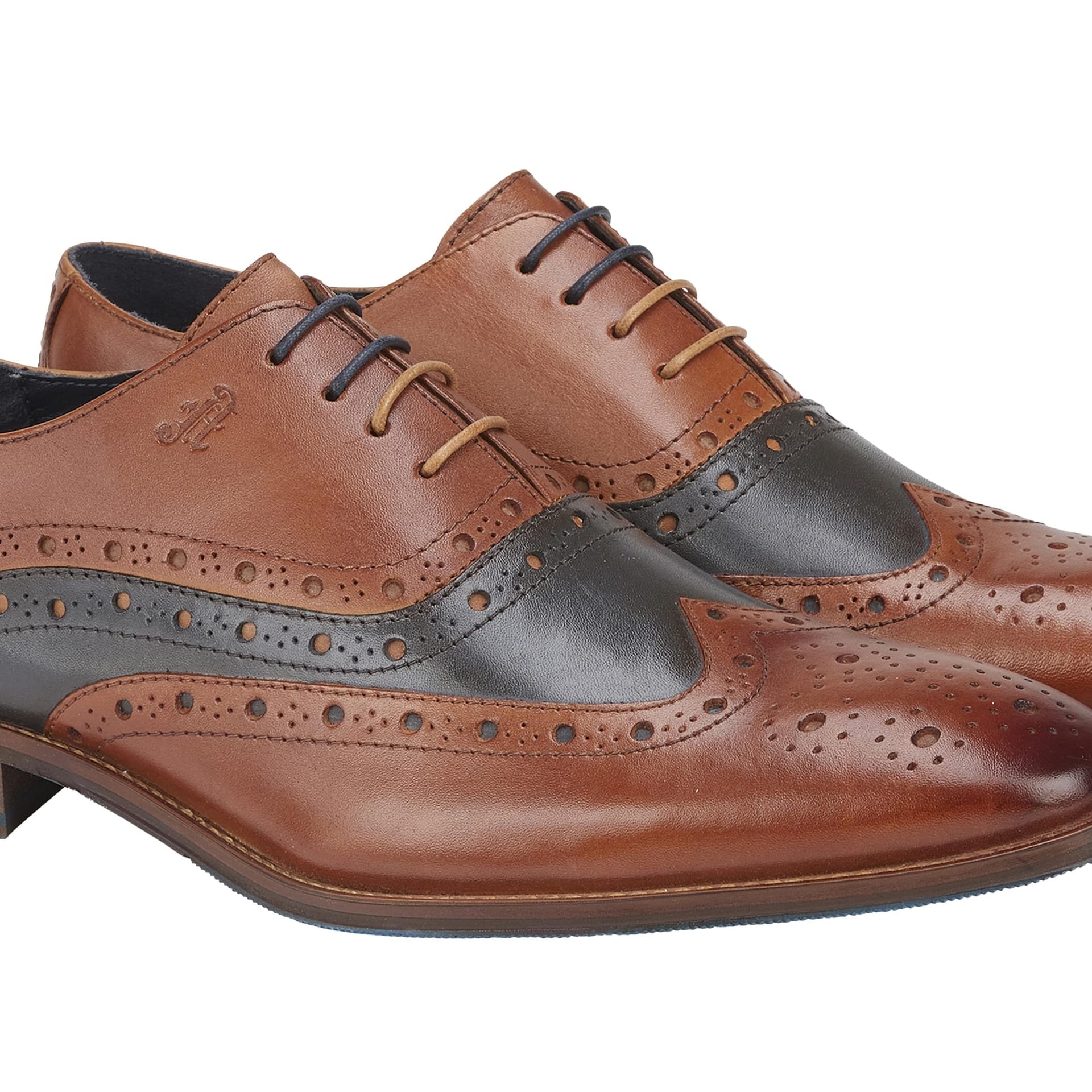 Amen Shoes Amen Shoes Men's Roscommon Leather Two Tone Brogue Shoe in Tan - 4