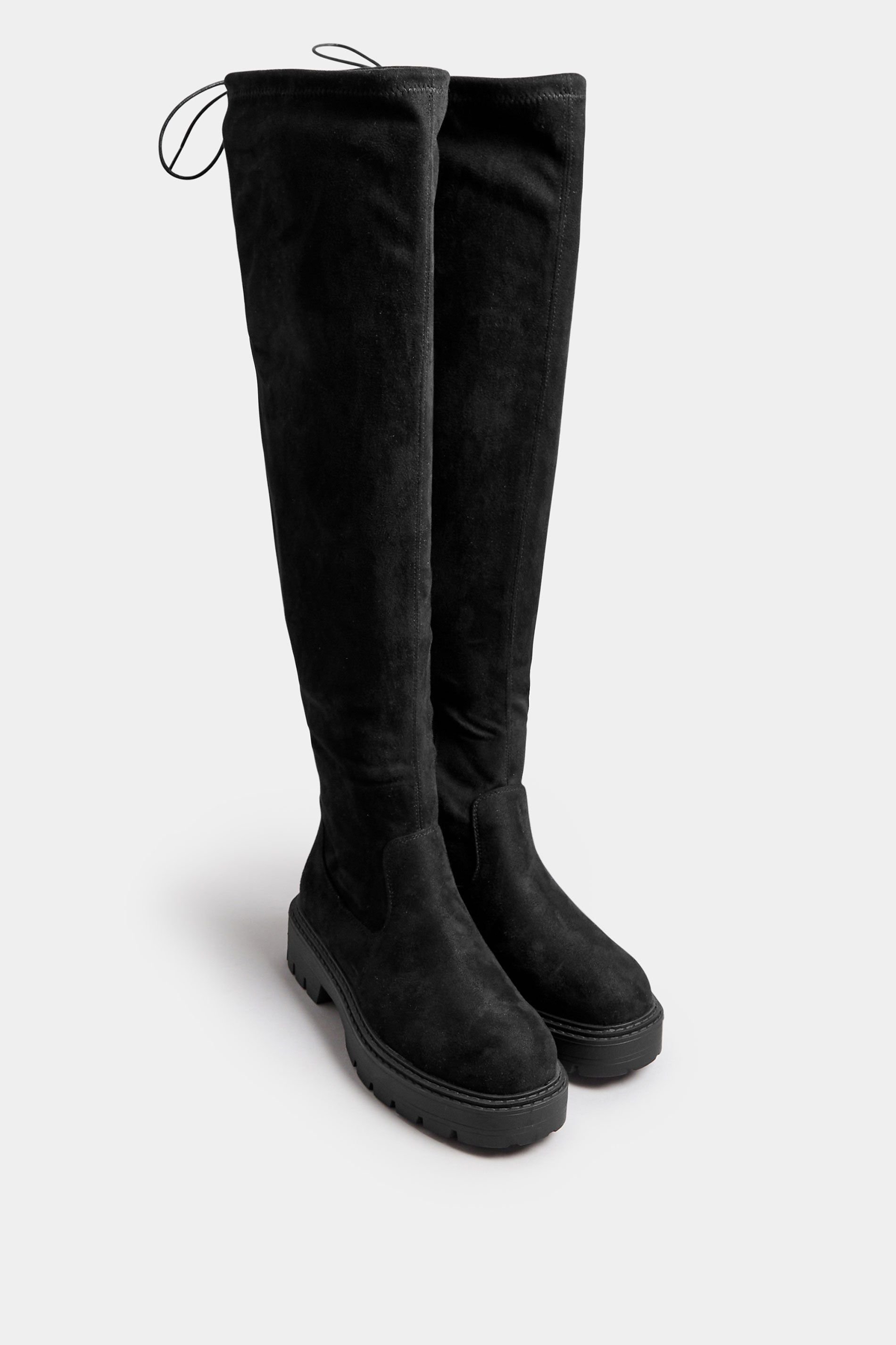Yours Yours Women's Extra Wide Fit Knee High Boots in Black - 2