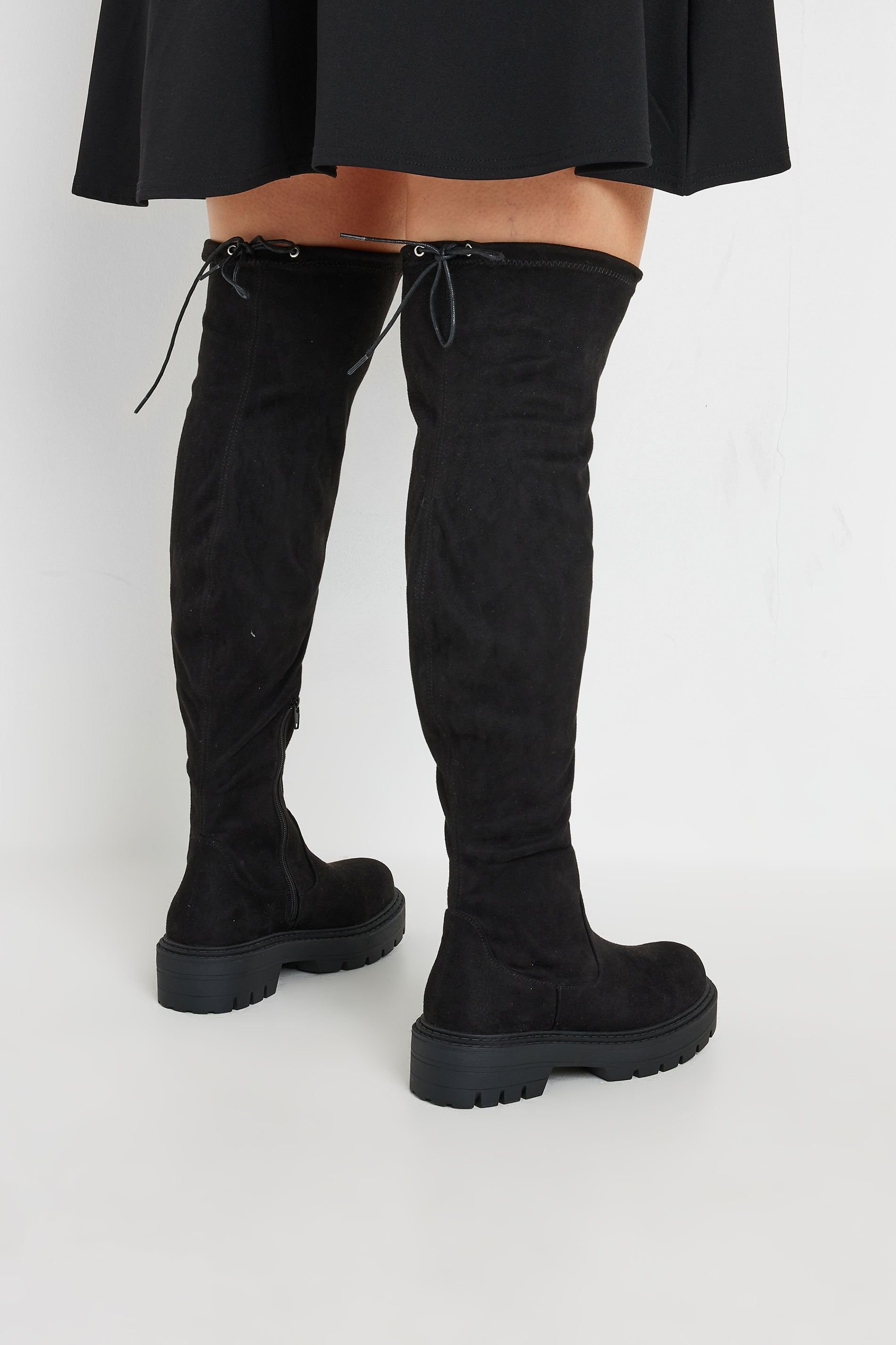 Yours Yours Women's Extra Wide Fit Knee High Boots in Black - 3