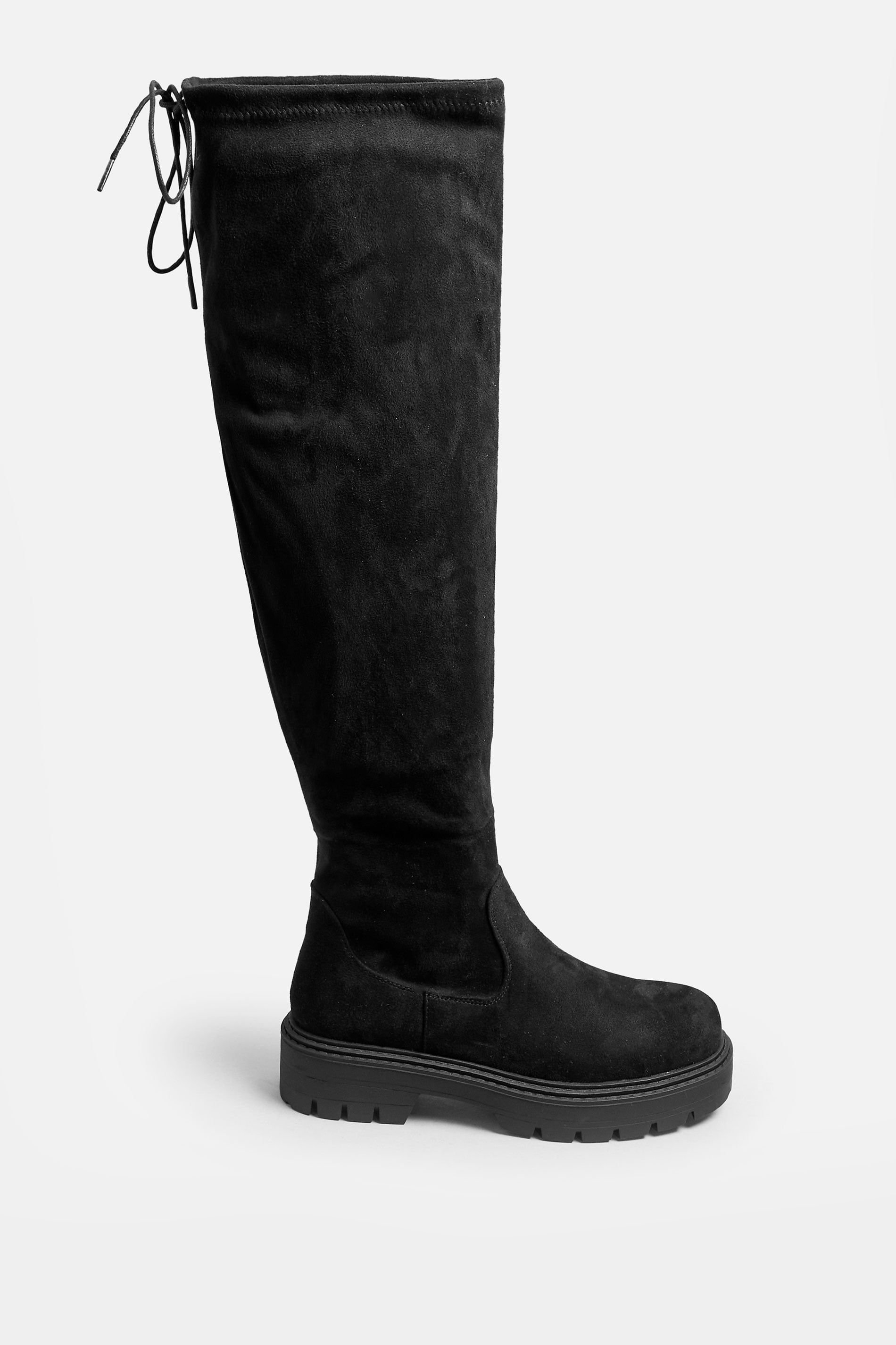 Yours Yours Women's Extra Wide Fit Knee High Boots in Black - 4