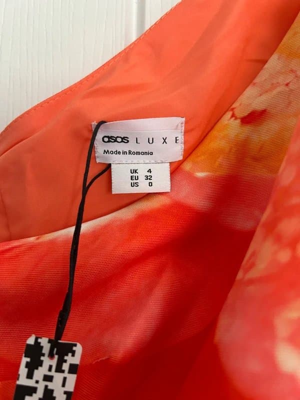 ASOS New with tags ASOS Luxe one shoulder asymmetric draped rose floral mini dress 4 £80