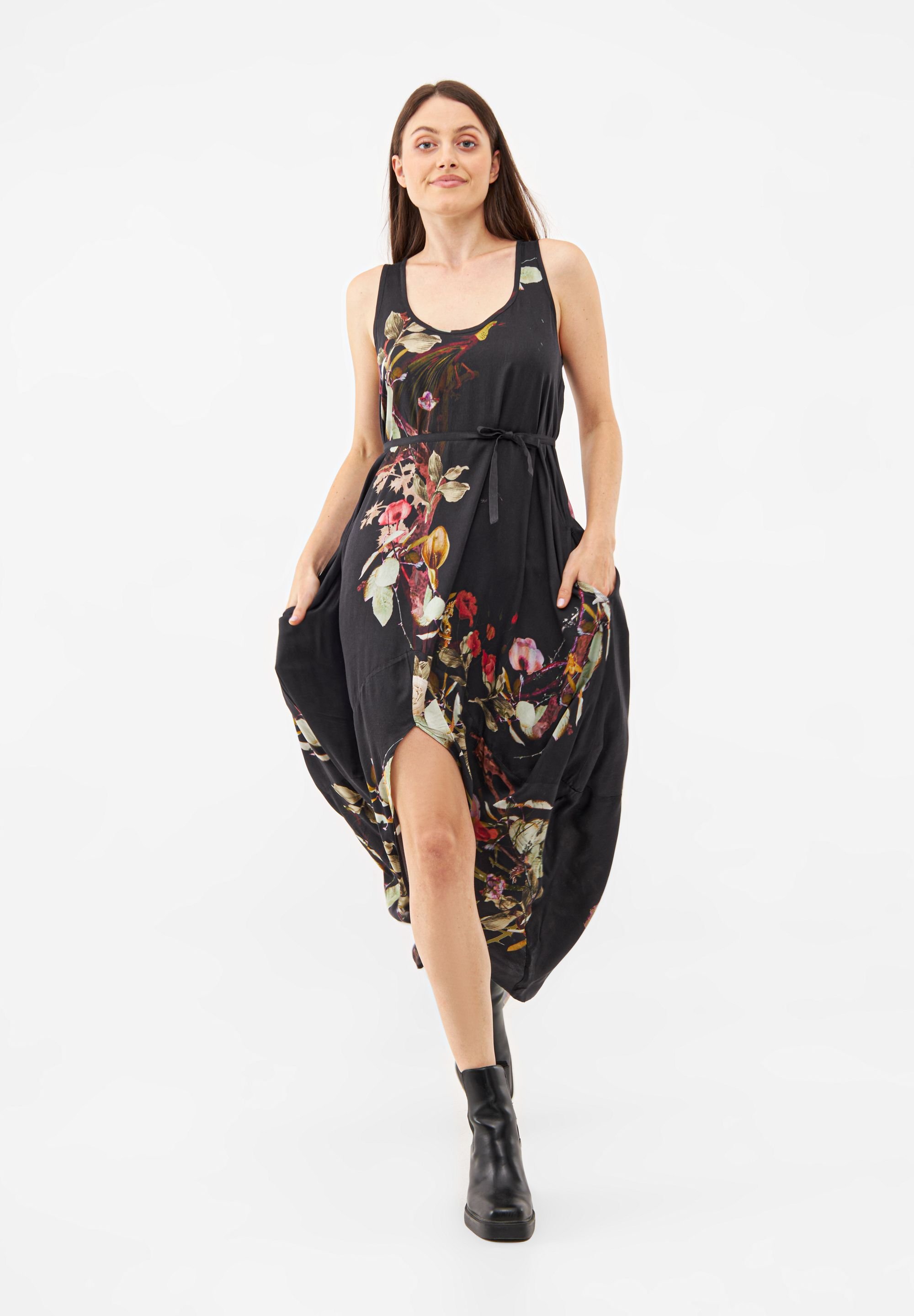 Bolongaro Trevor Bolongaro Trevor Women's Floral Print Parachute Day Dress in Black - 2