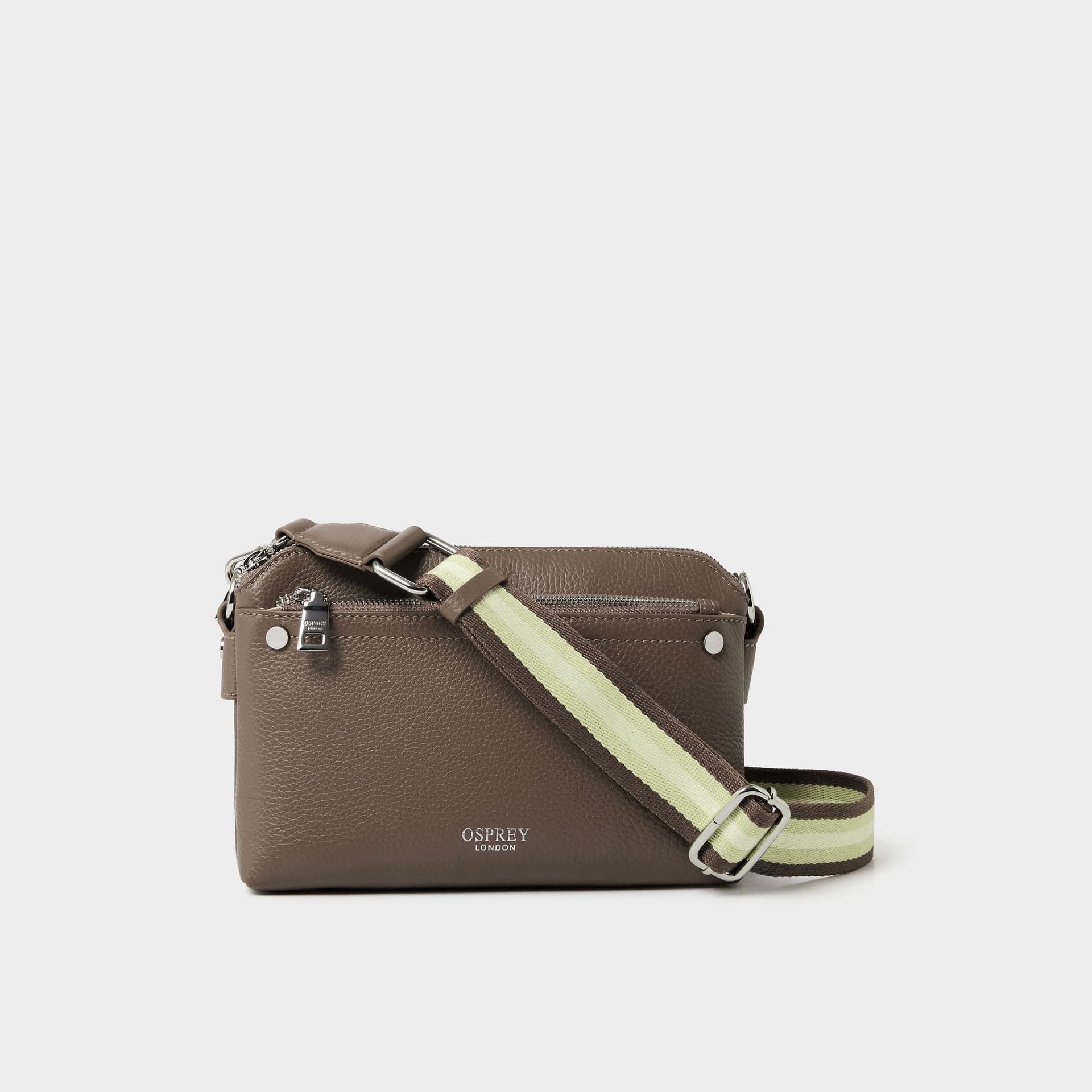OSPREY LONDON Osprey London Light Brown Leather Crossbody Bag