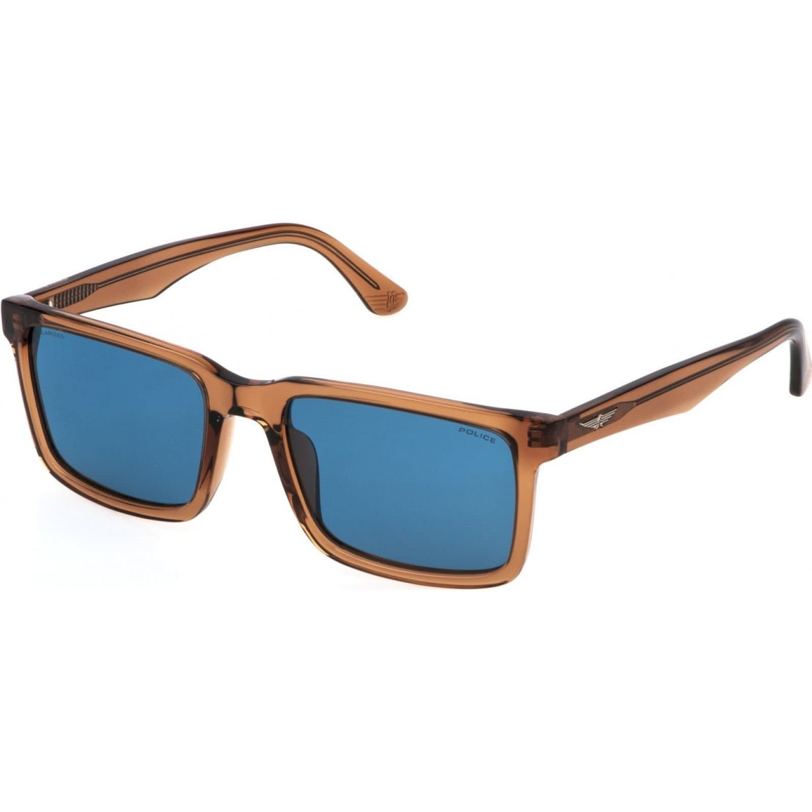 Police Police Men's SPLP21E57805P Square/Rectangle Sunglasses in Brown