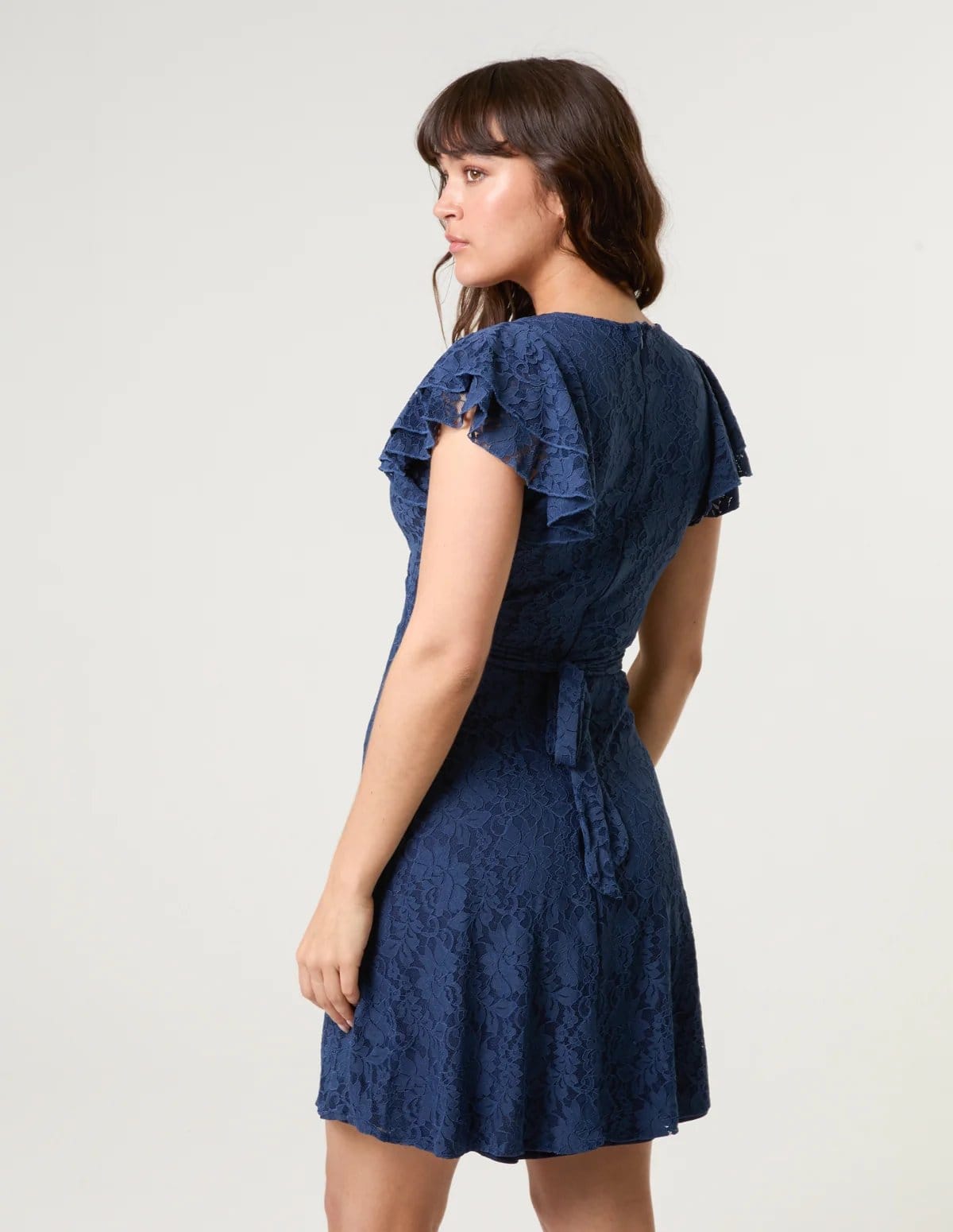 Blue Vanilla Lace Angel Sleeve Dress - 4