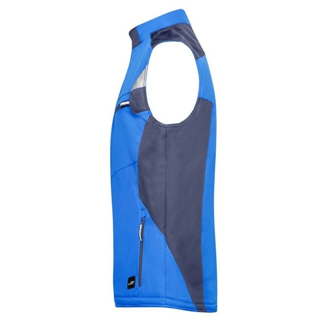James and Nicholson James and Nicholson Men's Softshell Durable Gilet in Mid Blue - 3