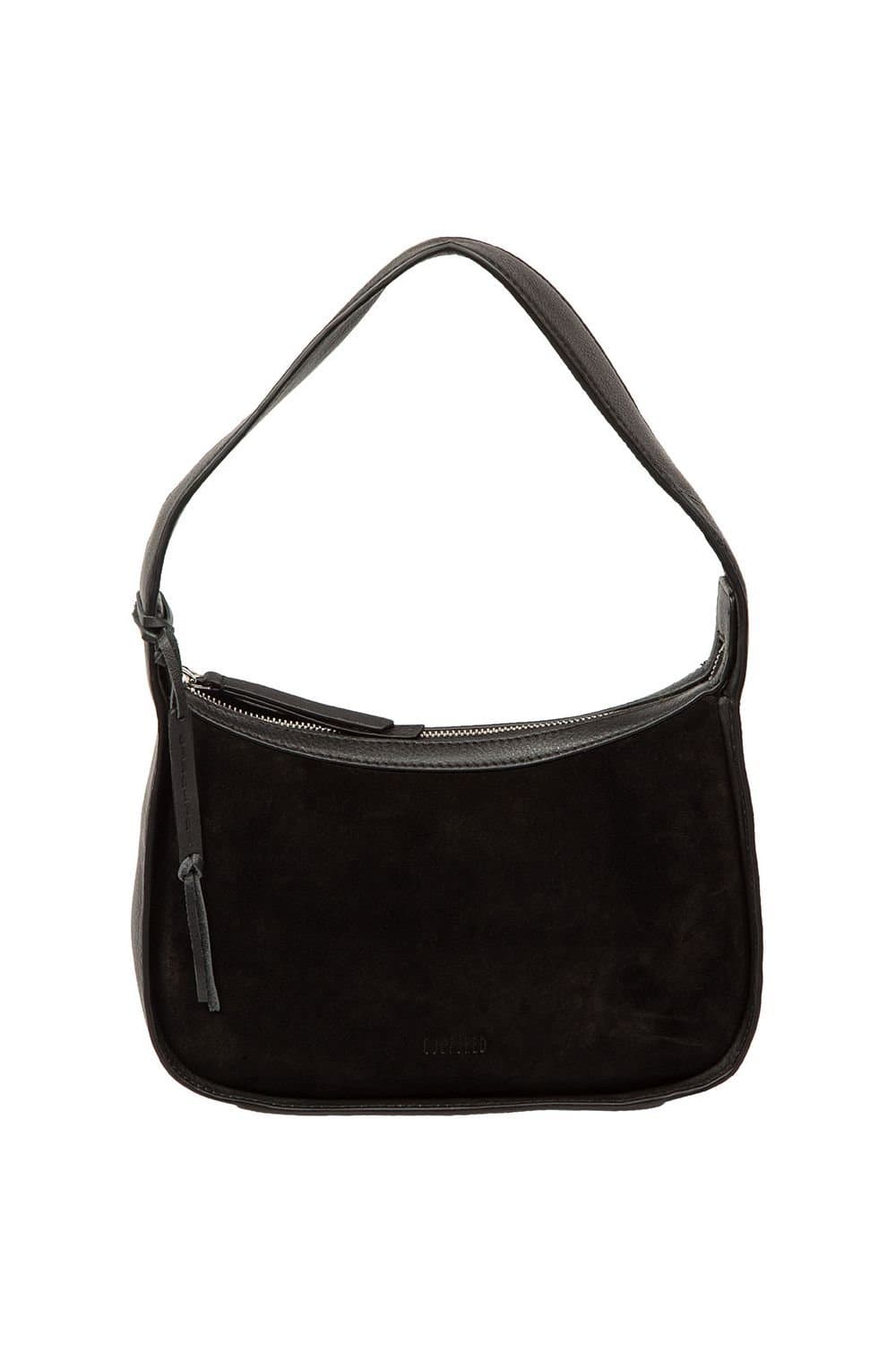 Cultured London Cultured London Women's 'Ciara' Suede & Leather Grab Bag in Black