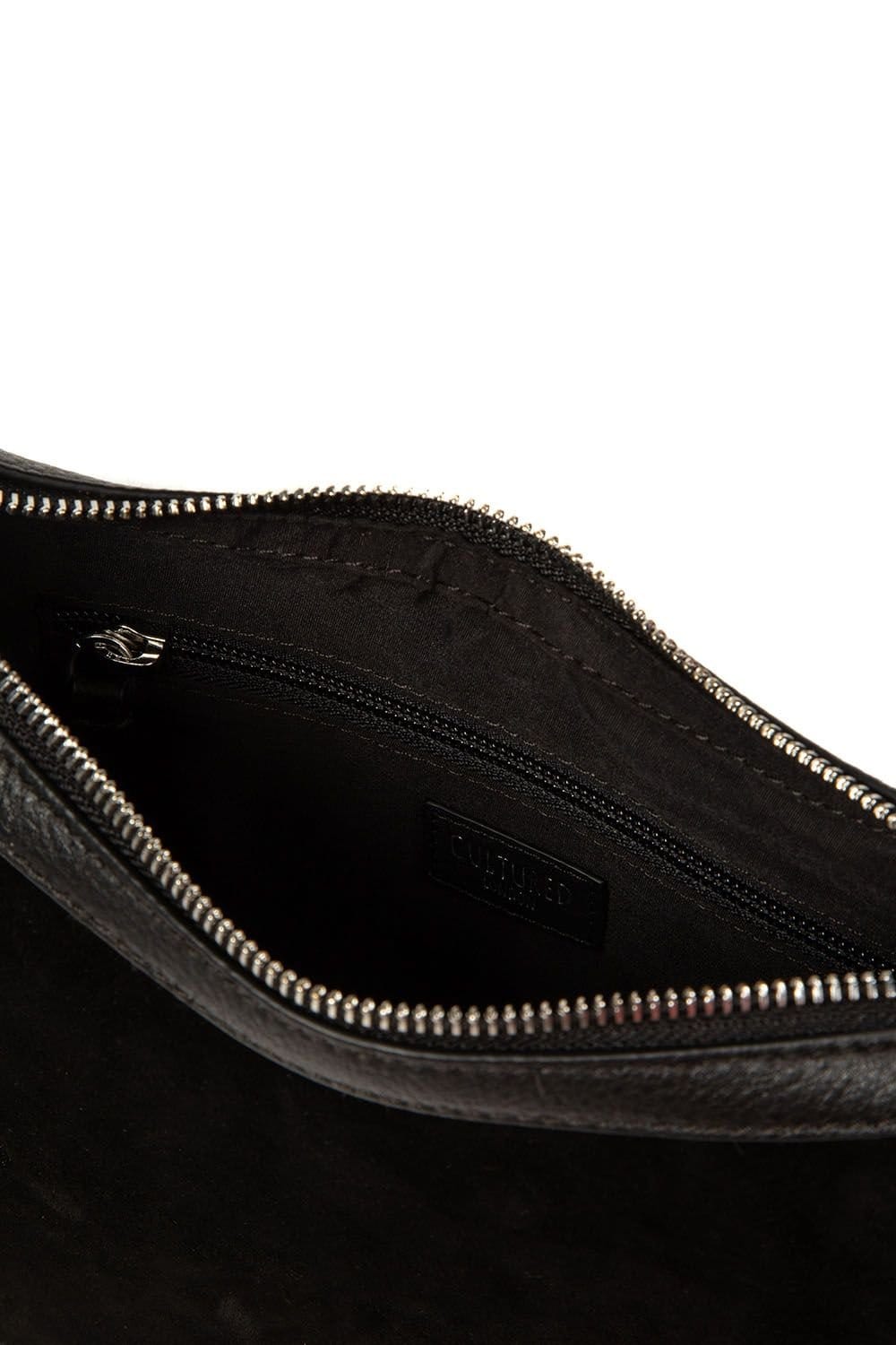 Cultured London Cultured London Women's 'Ciara' Suede & Leather Grab Bag in Black - 4