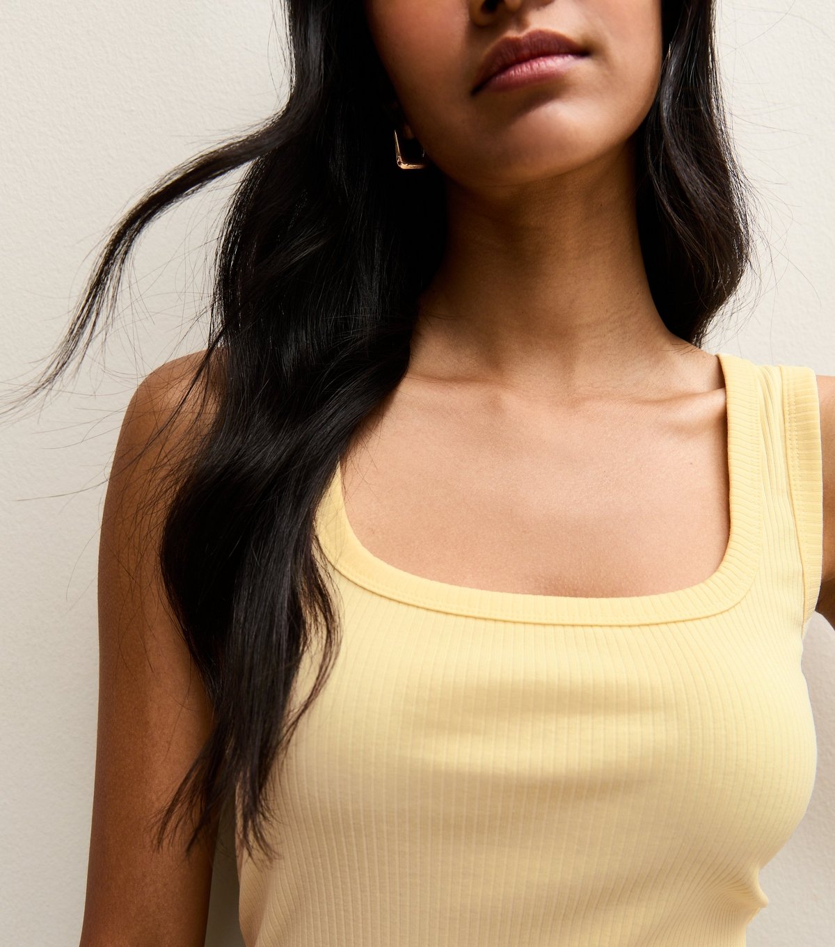 New Look Women's Light Yellow Square Neck Vest Top New Look - 2