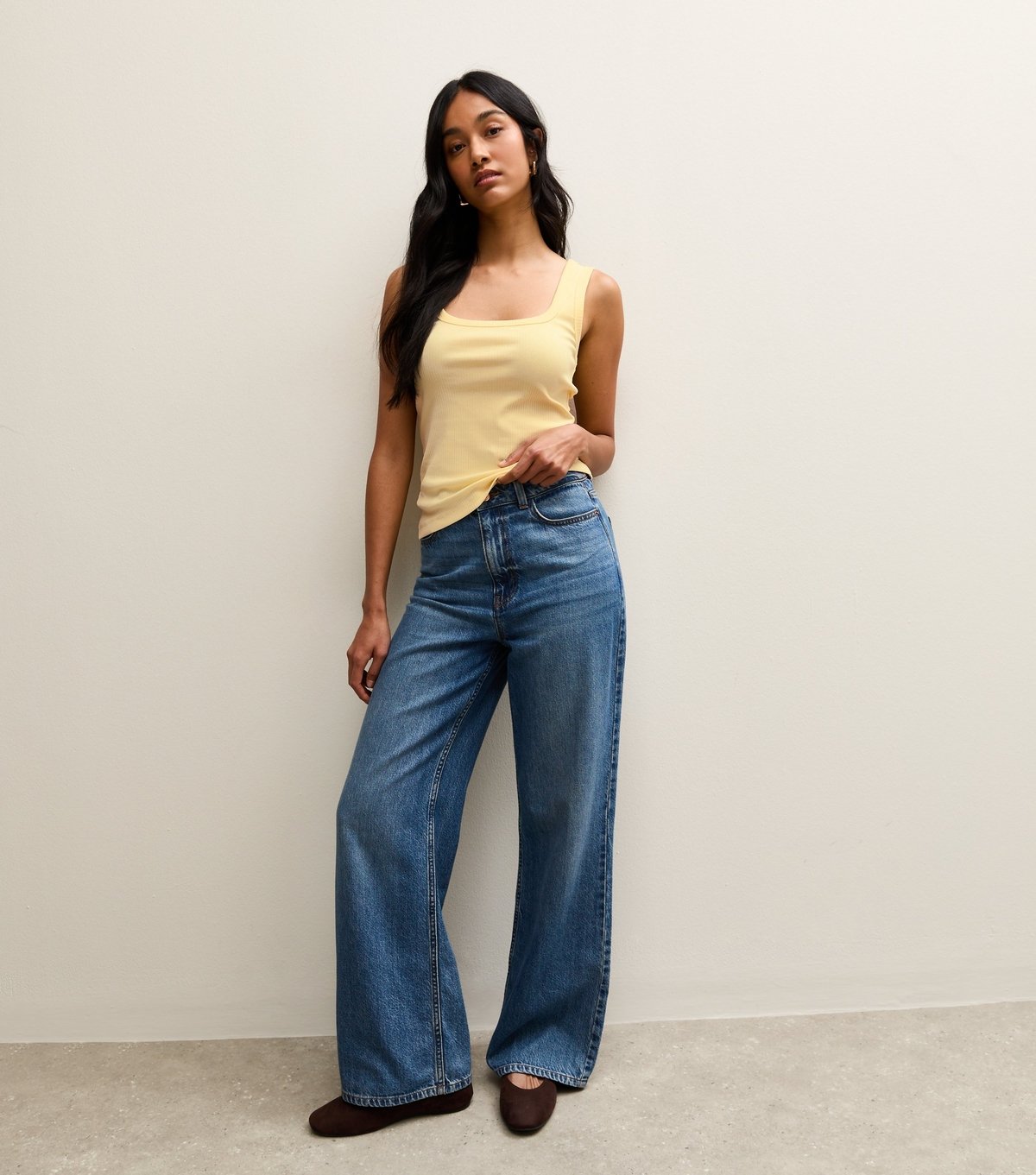 New Look Women's Light Yellow Square Neck Vest Top New Look - 3