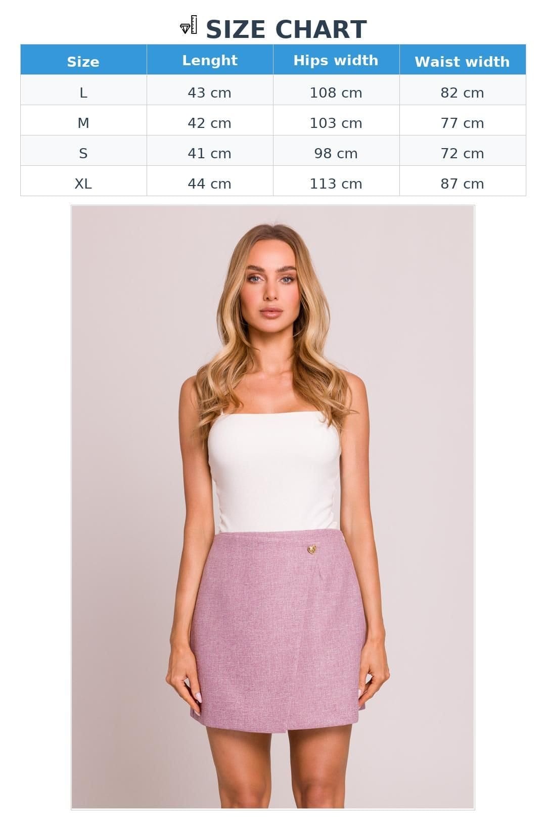 Love Lace Love Lace Women's Asymmetrical Trapeze Mini Skirt with Heart Button Style 209231 in Pink - 4