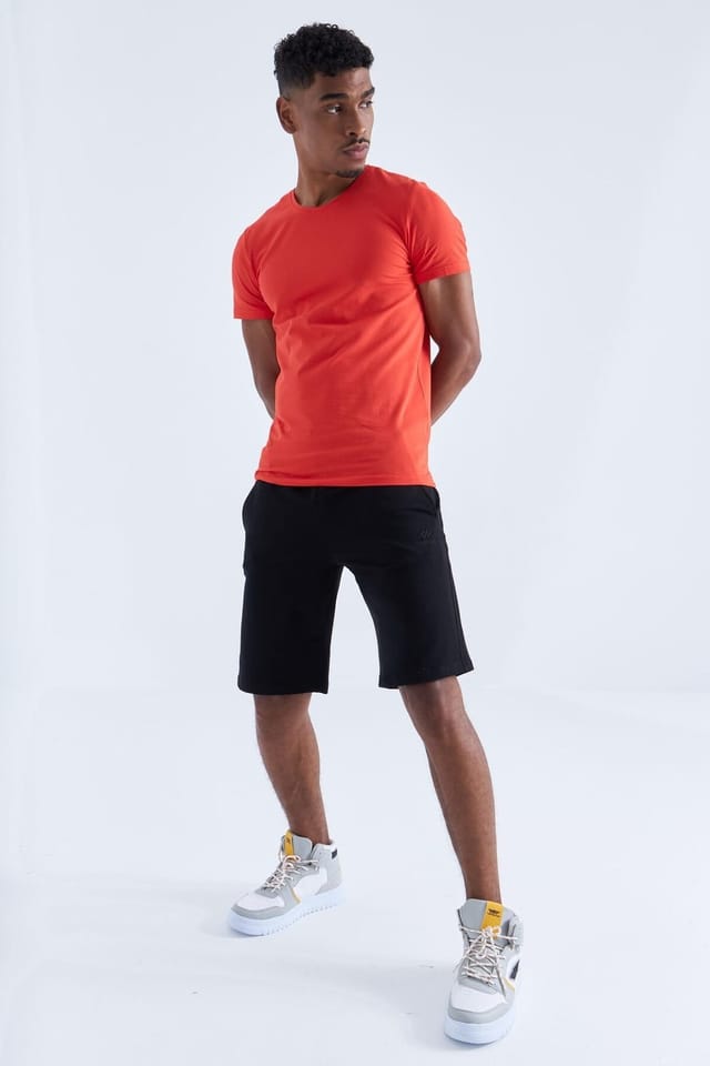 Tommy Life Tommy Life Men's Jersey Shorts With Drawstring Waist in Black - 2