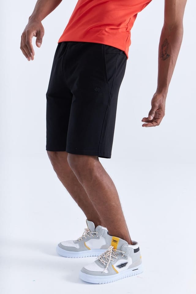 Tommy Life Tommy Life Men's Jersey Shorts With Drawstring Waist in Black - 3