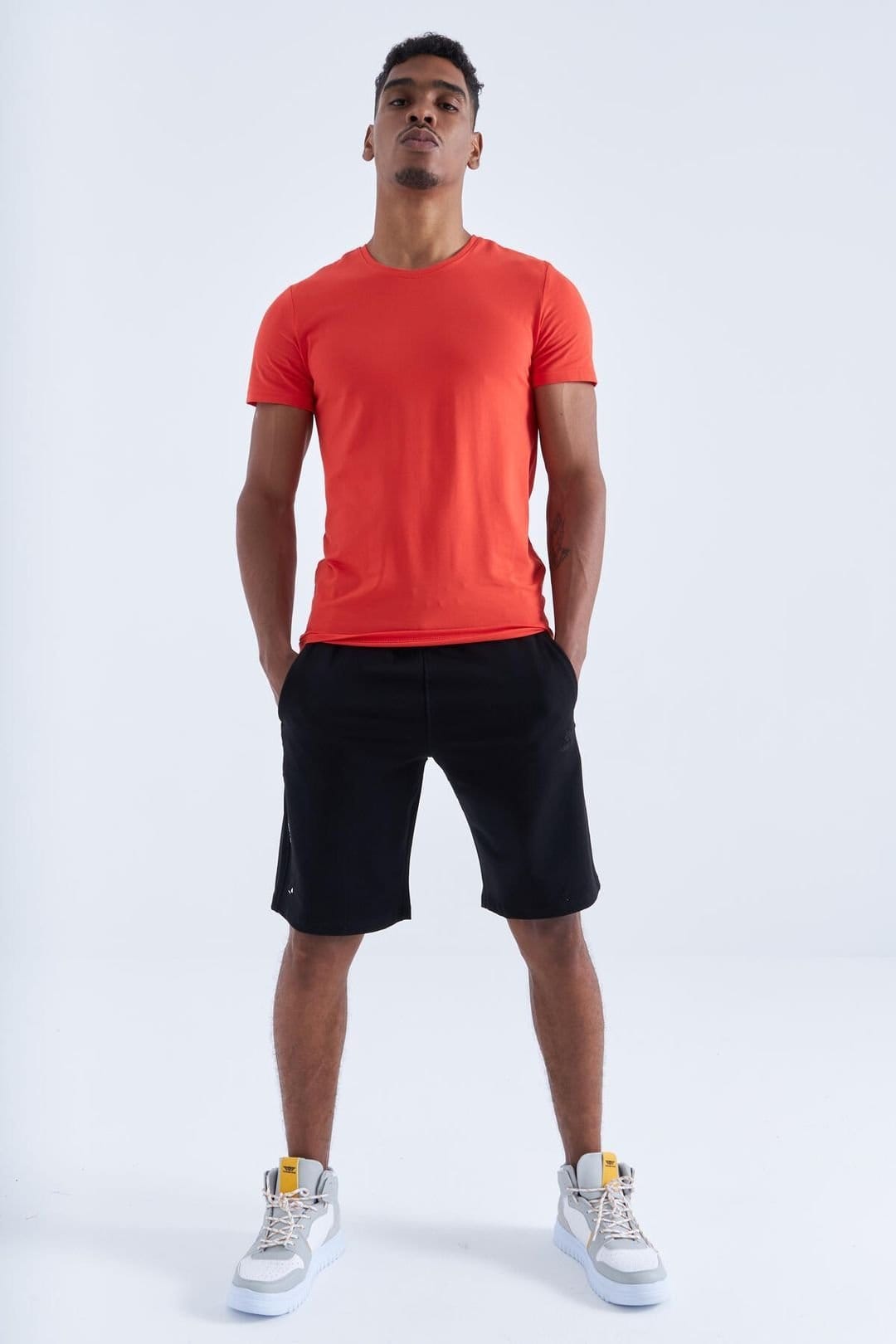 Tommy Life Tommy Life Men's Jersey Shorts With Drawstring Waist in Black - 4